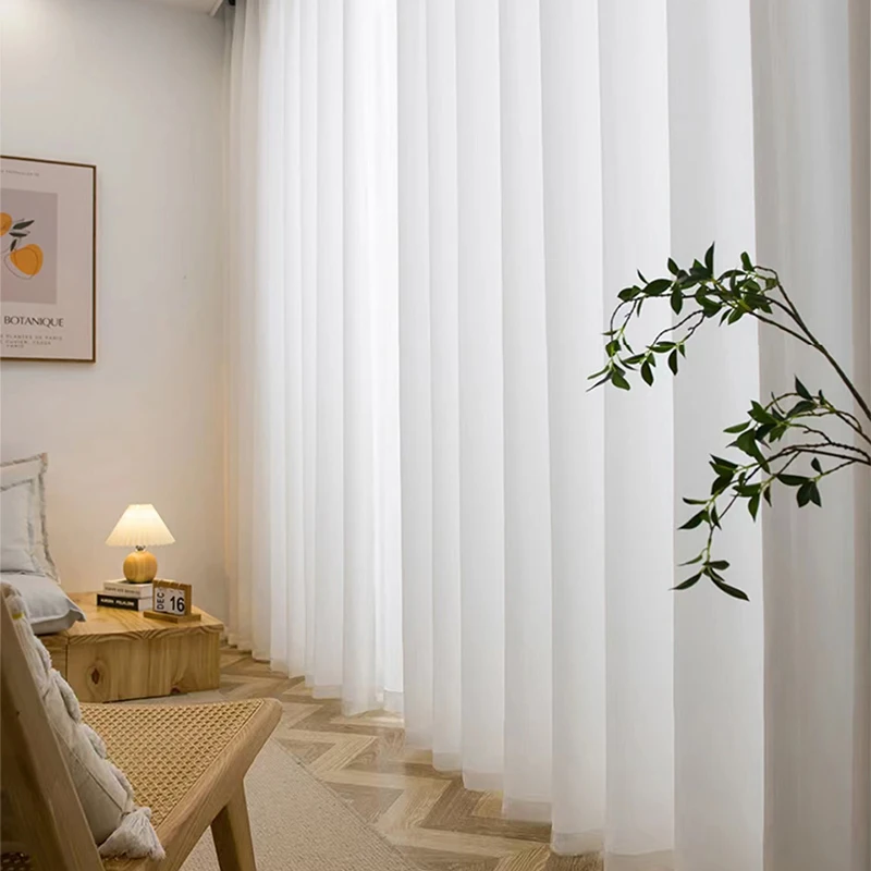 AliExpress listing image of white tulle sheer curtains